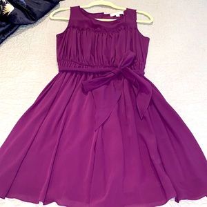 Loft Purple Sleeveless Dress Fully Lined
